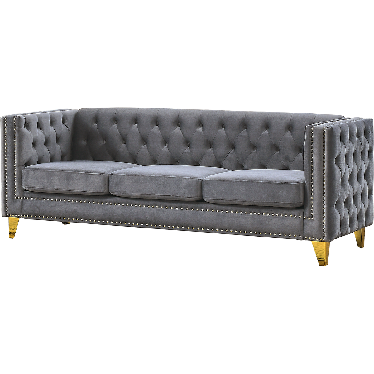 3-seater + 2-seater Combination sofa.GREY VELVET