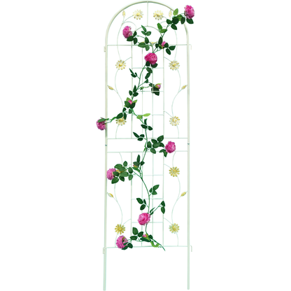 2 Pack Metal Garden Trellis 71" x 19.7" Rustproof Trellis for Climbing Plants Outdoor Flower Support White