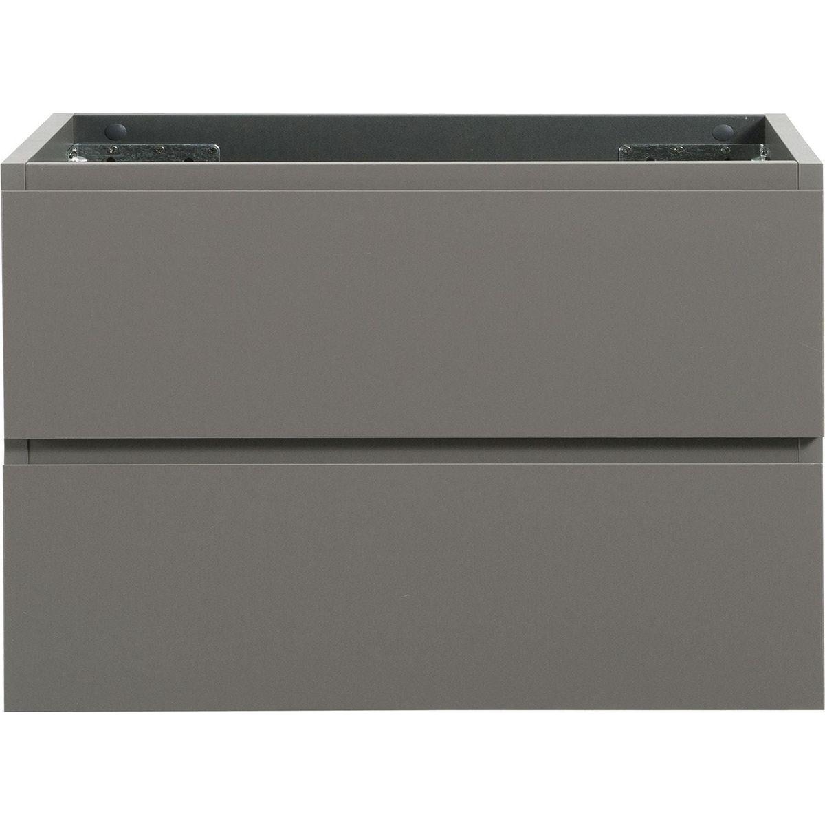 Alice-30W-102,Wall mount cabinet WITHOUT basin, Gray color, With two drawers, Pre-assembled