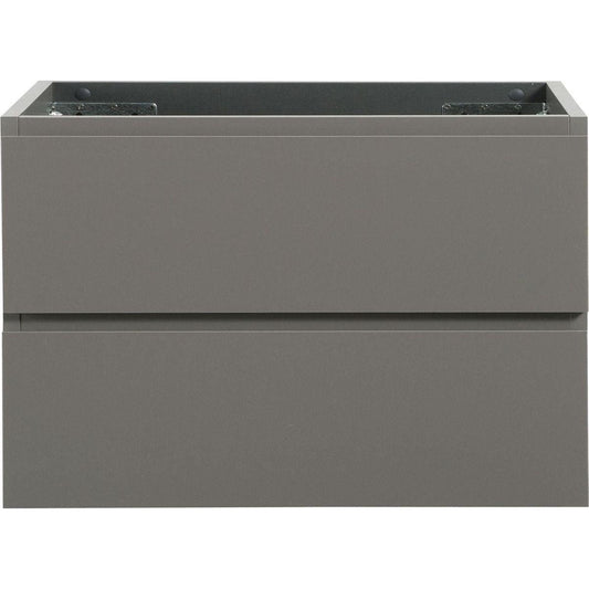 Alice-30W-102,Wall mount cabinet WITHOUT basin, Gray color, With two drawers, Pre-assembled