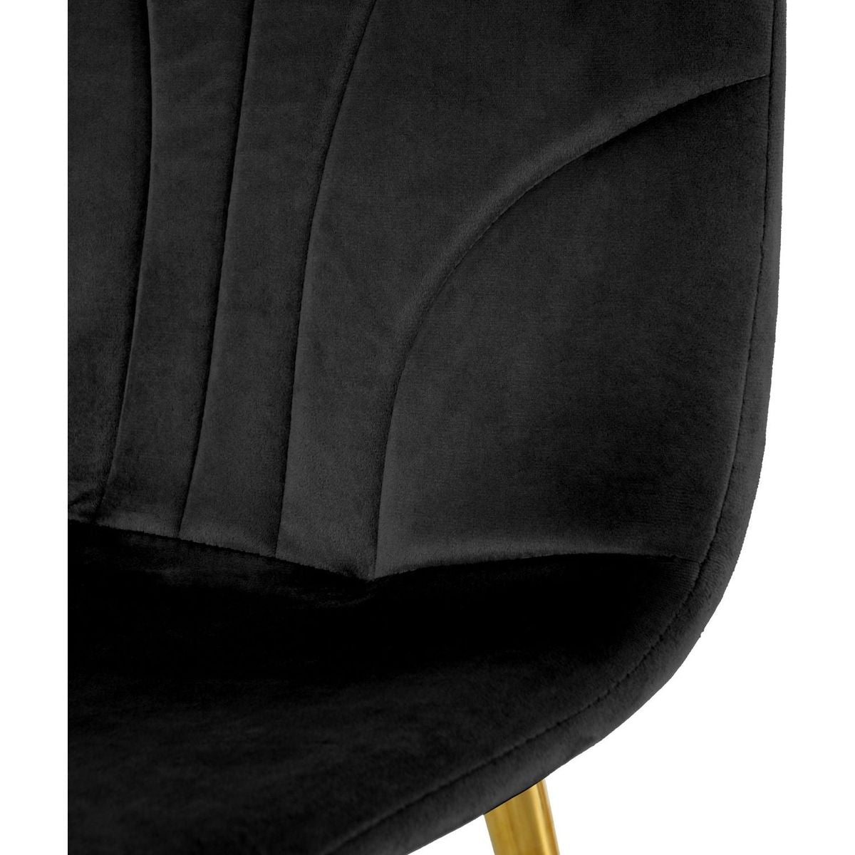 Modern simple light luxury dining black chair home bedroom stool back dressing chair student desk chair gold metal legs(set of 4)