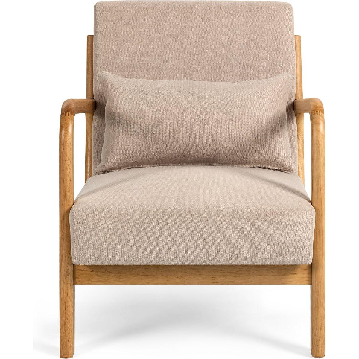 Leisure Chair with Solid Wood Armrest and Feet, Mid-Century Modern Accent Sofa,1 seat