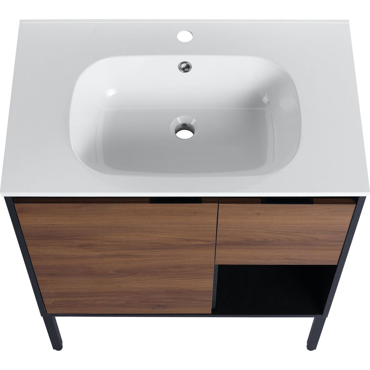 30 inch Freestanding Bathroom Vanity With Gel Sink, Soft Closing Door and 2/3 Soft Closing Drawers