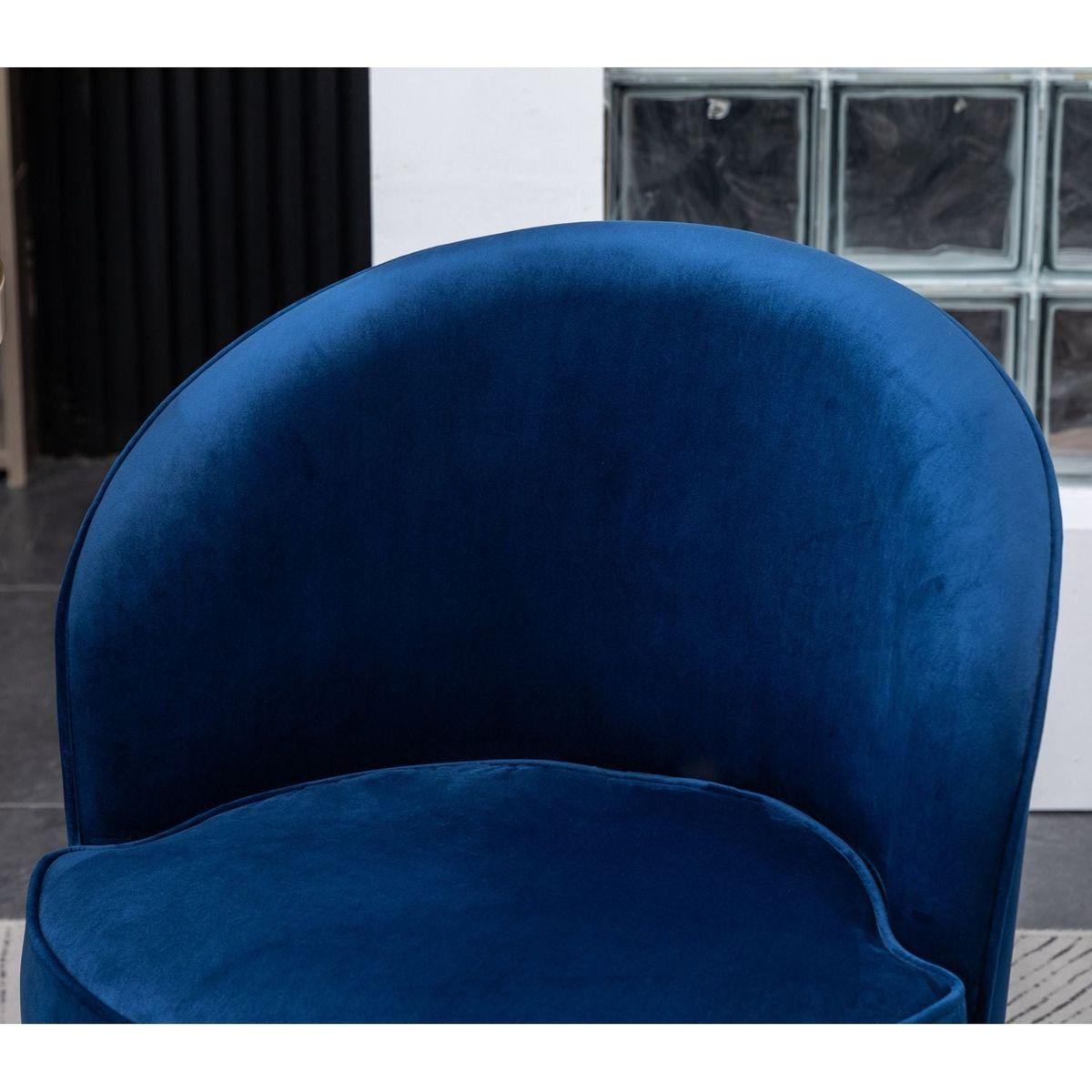 Wania Contemporary Velvet Swivel Chair, Blue