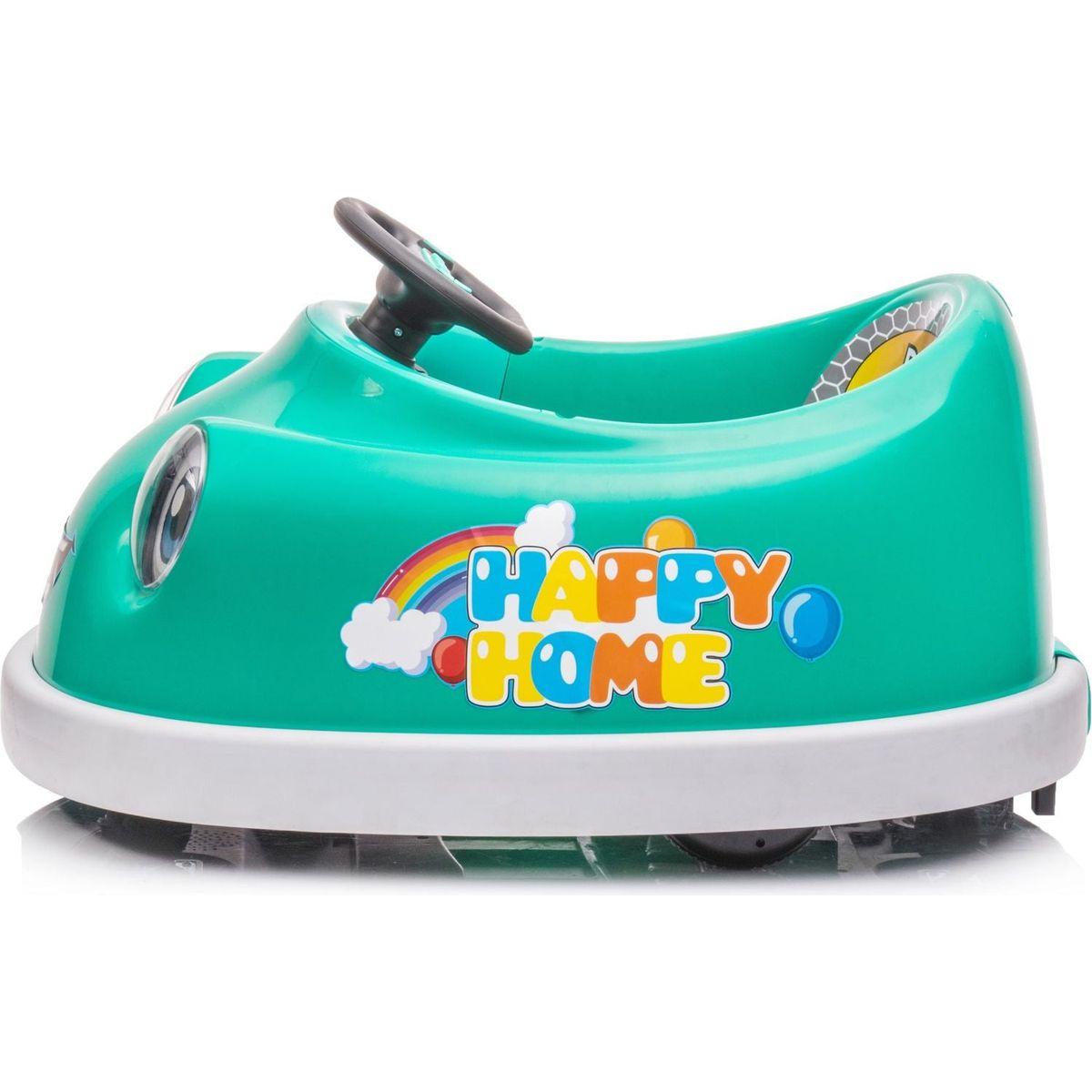 Bumper Car for Kids, 12v Dual Drive 1-6 Years Old Children's Electric Car with Pushrod Dinner Plate USB BT Music Rocking Horse Mode Anti-Collision Bumper Ride on Car