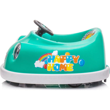 Bumper Car for Kids, 12v Dual Drive 1-6 Years Old Children's Electric Car with Pushrod Dinner Plate USB BT Music Rocking Horse Mode Anti-Collision Bumper Ride on Car
