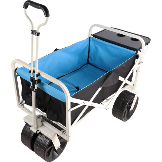 Folding Wagon Garden Shopping Beach Cart (white)