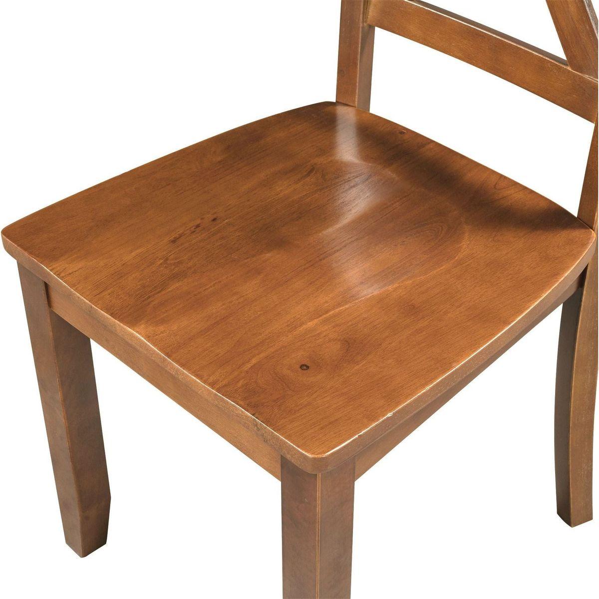 3-Piece Wood Drop Leaf Breakfast Nook Dining Table Set with 2 X-back Chairs for Small Places, Brown