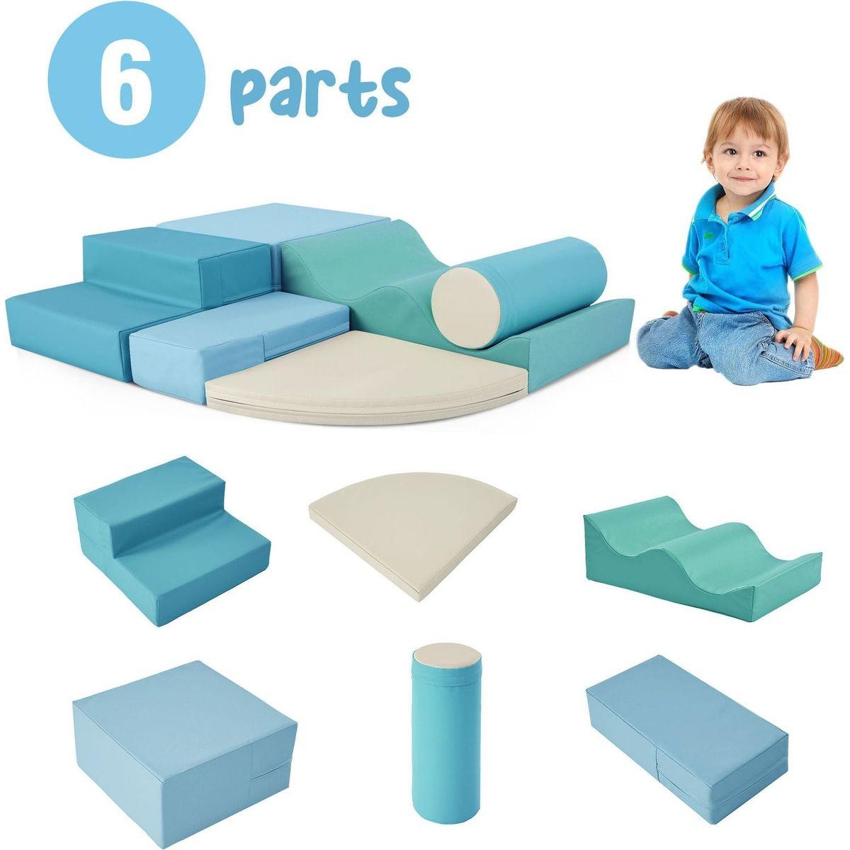 Soft Climb and Crawl Foam Playset 6 in 1, Soft Play Equipment Climb and Crawl Playground for Kids,Kids Crawling and Climbing Indoor Active Play Structure