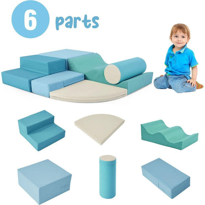 Soft Climb and Crawl Foam Playset 6 in 1, Soft Play Equipment Climb and Crawl Playground for Kids,Kids Crawling and Climbing Indoor Active Play Structure