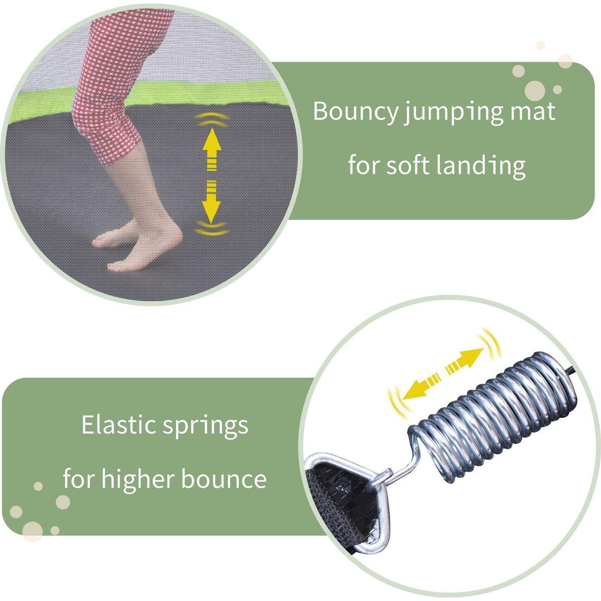 55" Toddlers Trampoline with Safety Enclosure Net and Balls, Indoor Outdoor Mini Trampoline for Kids