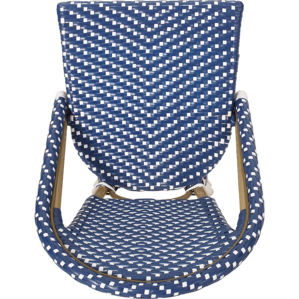 WICKER BAR STOOL WITH ALUMINUM FRAME
