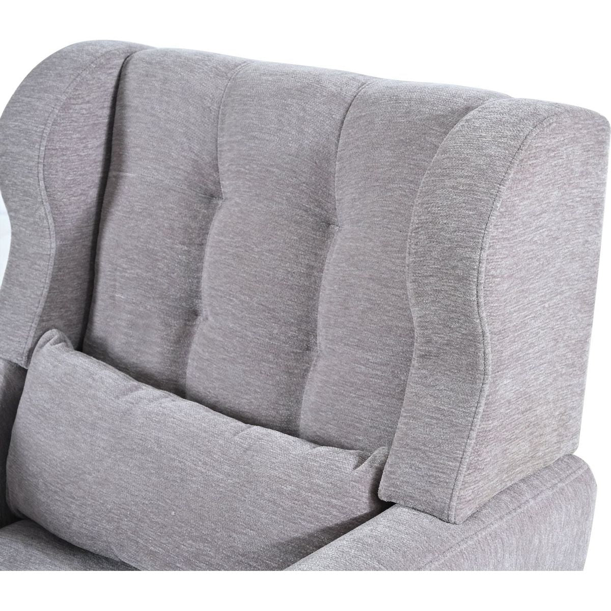 Modern Accent Chair,Chenille Arm Chairs for Living Room,Upholstered Mordern Armchair,Comfy Soft Padded Lounge Chair in Small Space, Bedroom, w/Pillow, Solid Wood Leg (Gray)