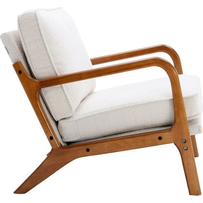 Wood Frame Armchair, Modern Accent Chair Lounge Chair for Living Room