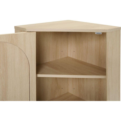 Corner cabinet, Rattan door,Freestanding Corner Tables For Small Spaces, Corner Shelf Stand For Living Room, Kitchen, Bathroom, Bedroom