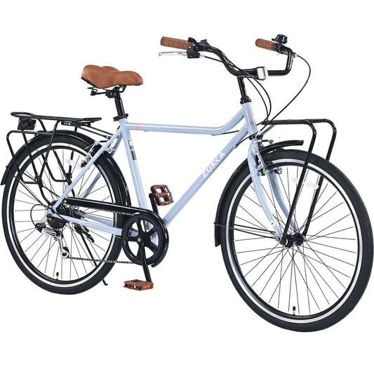 7 Speed, Steel Frame, Multiple Colors 26 Inch Vintage Style Bike,Retro Commute Bike for Women and Men