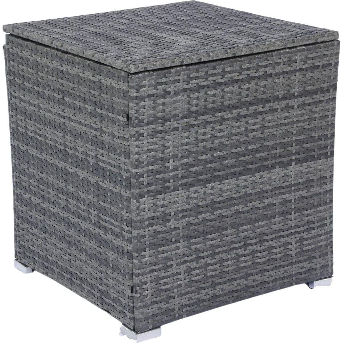 8 Piece Patio Sectional Wicker Rattan Outdoor Furniture Sofa Set with One Storage Box Under Seat and Cushion Box Grey wicker + Black Cushion + Clear Glass Top