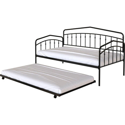Fox twin daybed with twin trundle, Black