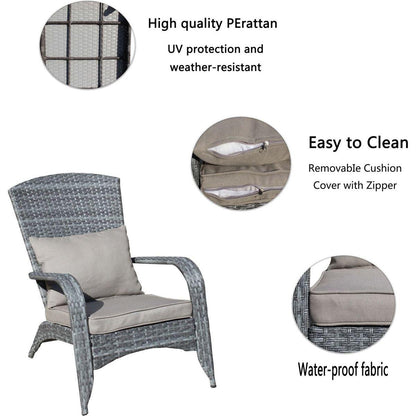 Patio Chair with Cushions(Grey Cushion)