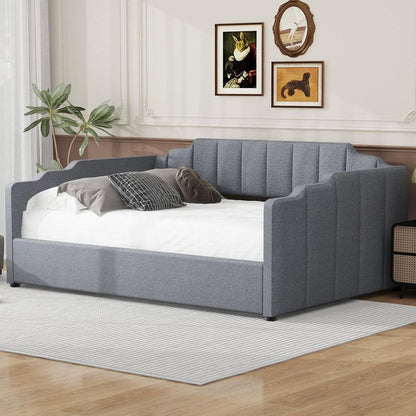 Upholstered Daybed with Underneath Storage,Full Size, Gray
