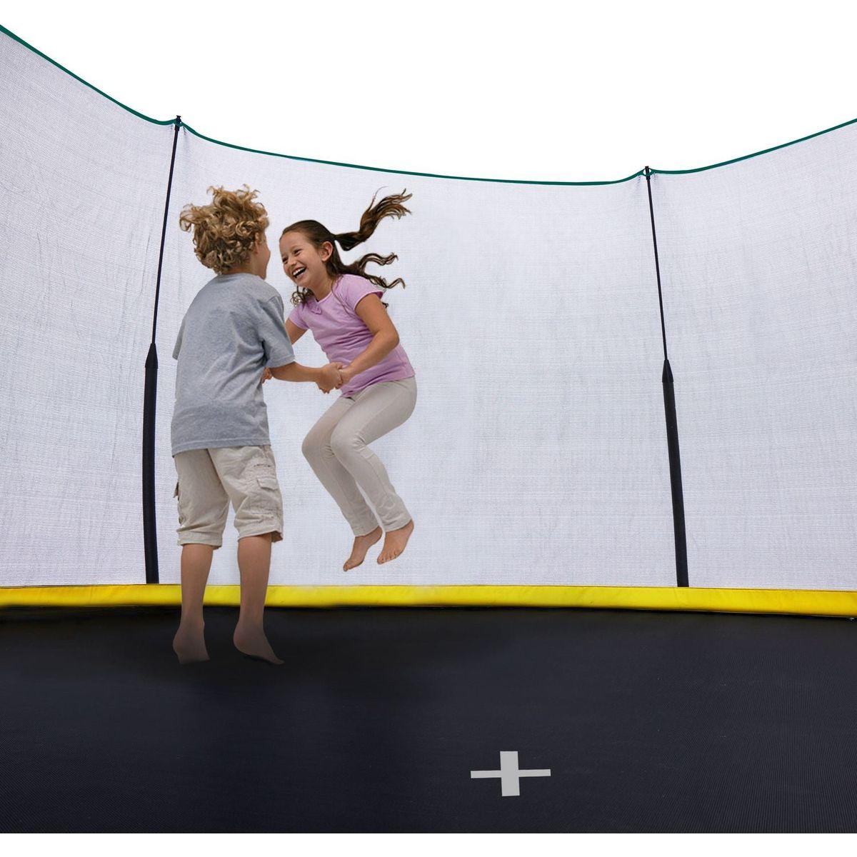 YC 10FT Recreational Trampolines with Enclosure for Kids and Adults with Patented Fiberglass Curved Poles -Pumpkin Green