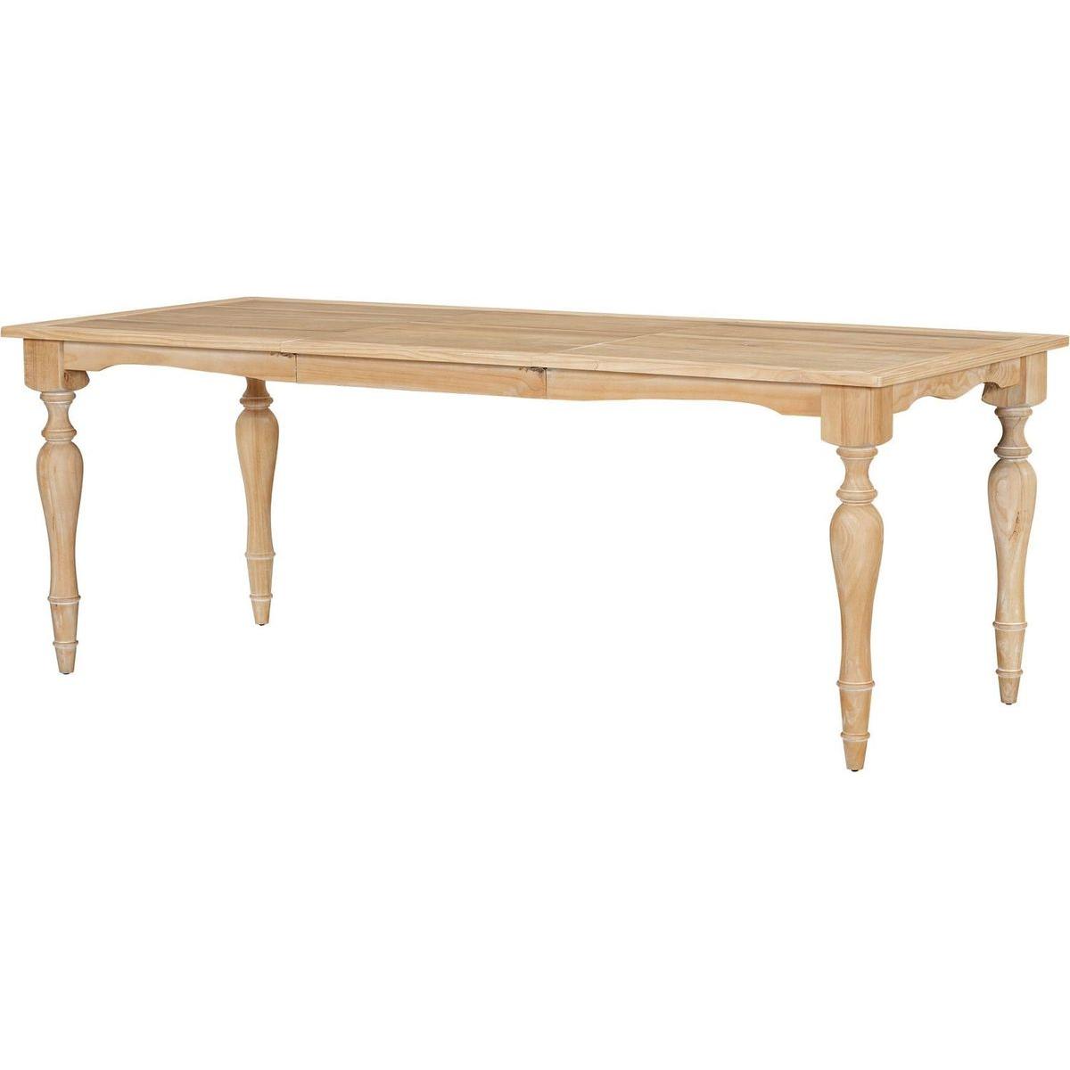 TOPMAX Vintage Traditional 82.7inch Extendable Dining Table with 23.6inch Removable Leaf, Natural