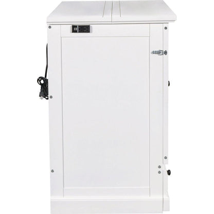 Solid Pine Murphy Bed Chest Cube Cabinet Bed with Charging Station and Large Storage Drawer for Home Office or Small Room,Full,White