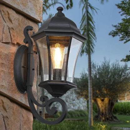 Outdoor Waterproof Glass Retro Wall Lamp(2 pack) with light sense