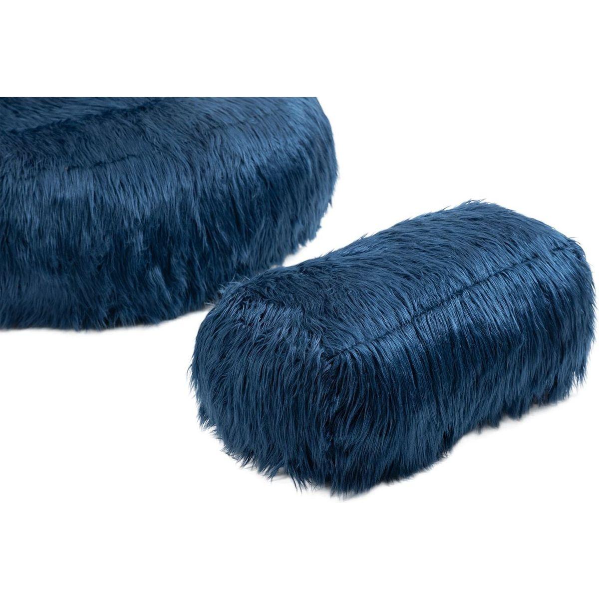 Bean Bag Chair Faux fur Lazy Sofa /Footstool Durable Comfort Lounger High Back Bean Bag Chair Couch for Adults and Kids, Indoor