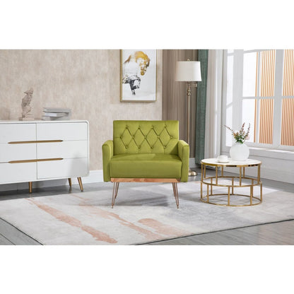 Accent Chair, leisure single sofa with Rose Golden feet