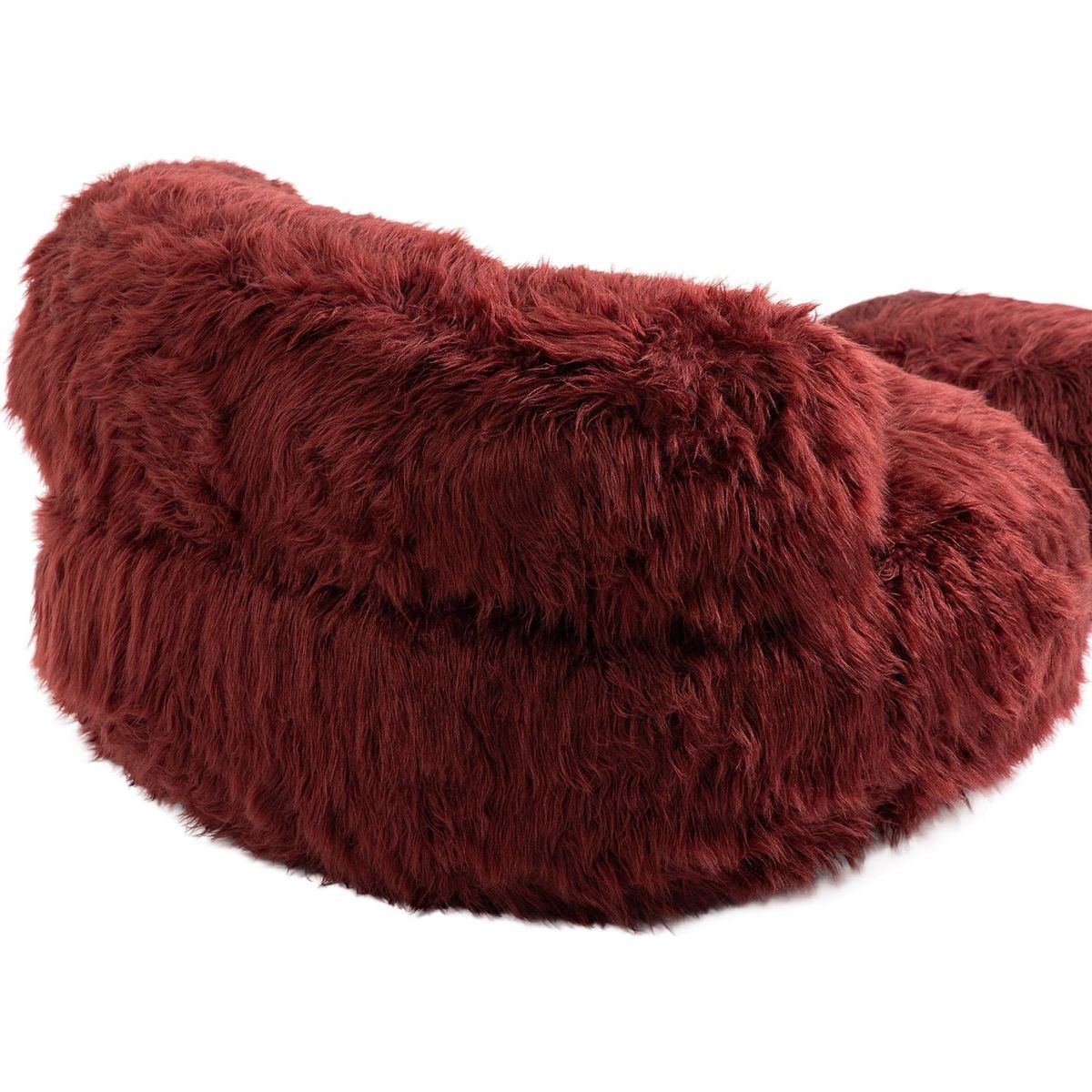 Bean Bag Chair Faux fur Lazy Sofa /Footstool Durable Comfort Lounger High Back Bean Bag Chair Couch for Adults and Kids, Indoor