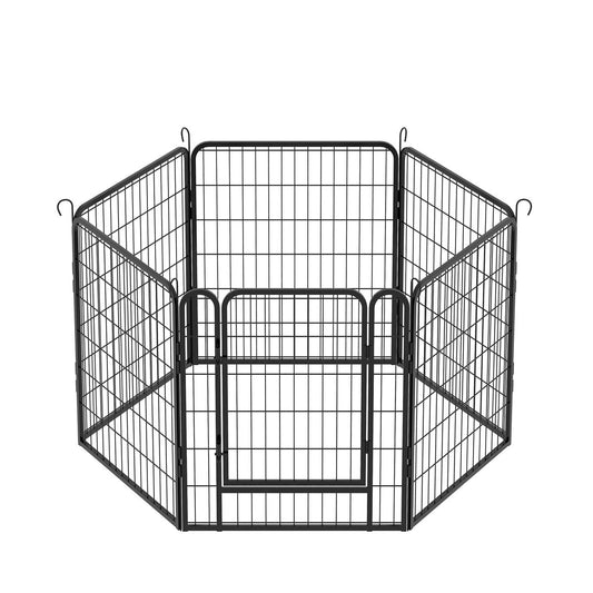6 Panels Heavy-Duty Metal Playpen with Door, 31.7' H Dog Fence Pet Exercise Pen for Outdoor, Indoor