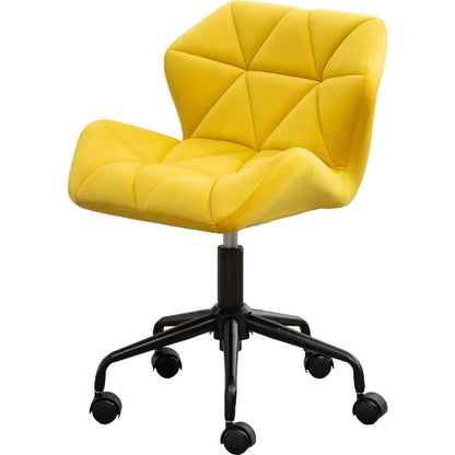 Eldon Diamond Tufted Adjustable Swivel Office Chair, Yellow