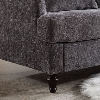 Modern chenille Fabric Loveseat, 2-Seat Upholstered Loveseat Sofa Modern Couch