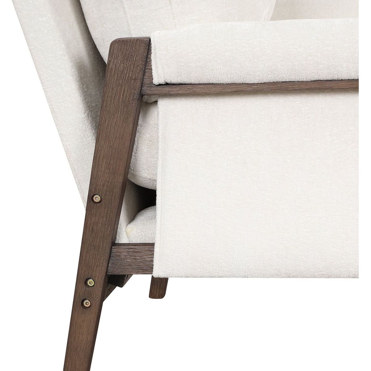 Kelly Mid-Century Modern Velvet Accent Armchair, White