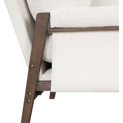 Kelly Mid-Century Modern Velvet Accent Armchair, White