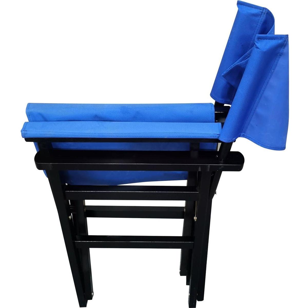 Folding Chair Wooden Director Chair Canvas Folding Chair Folding Chair 2pcs/set populus + Canvas (Color : Blue)