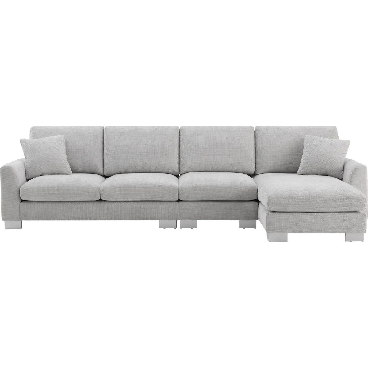 119x55" Modern Oversized Sectional Sofa,L-shaped Luxury Couch Set with 2 Free pillows,5-seat Chenille Indoor Furniture with Chaise for Living Room,Apartment,Office,2 Colors