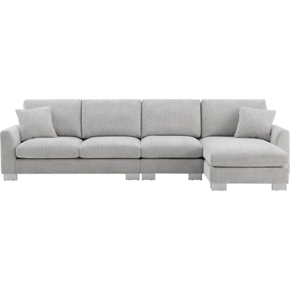119x55" Modern Oversized Sectional Sofa,L-shaped Luxury Couch Set with 2 Free pillows,5-seat Chenille Indoor Furniture with Chaise for Living Room,Apartment,Office,2 Colors