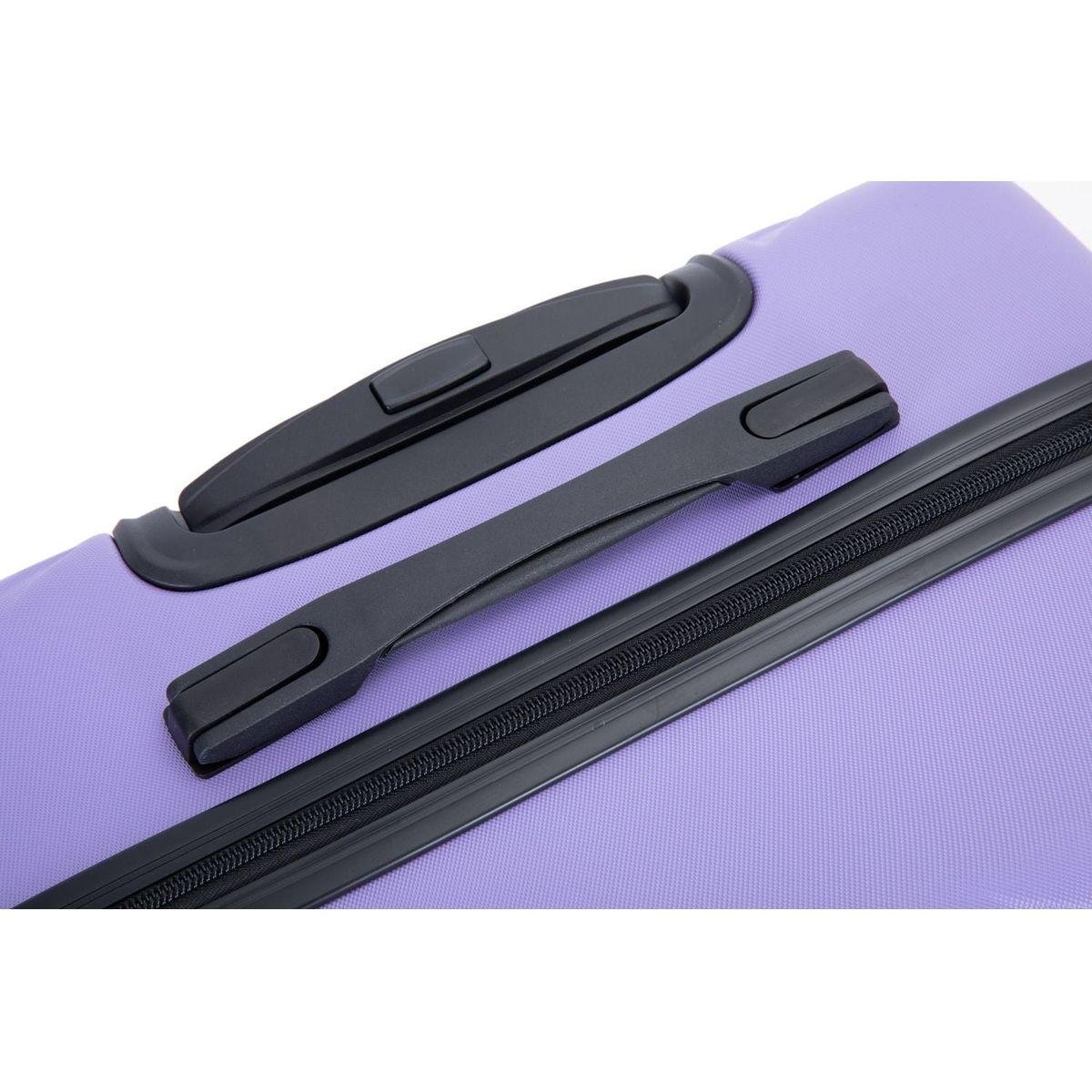 luggage 4-piece ABS lightweight suitcase with rotating wheels, 24 inch and 28 inch with TSA lock, (16/20/24/28) LIGHT PURPLE