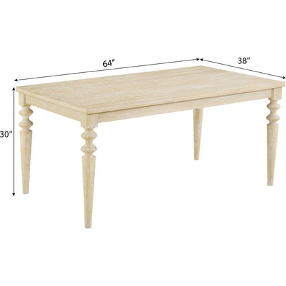 Amonia 7-piece Dining Set, Turned-Leg Dining Table with 6 Tufted Chairs
