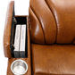 Power Motion Recliner with USB Charging Port and Hidden Arm Storage, Home Theater Seating with Convenient Cup Holder Design, and stereo(Light Brown)