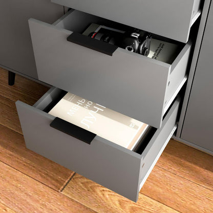 Sideboard Buffet Cabinet with Storage, Wood Coffee Bar Cabinet, 47.2" Kitchen Cabinet with 3 Drawers & 2 Doors, Kitchen Buffet Cabinet Cupboard Gray