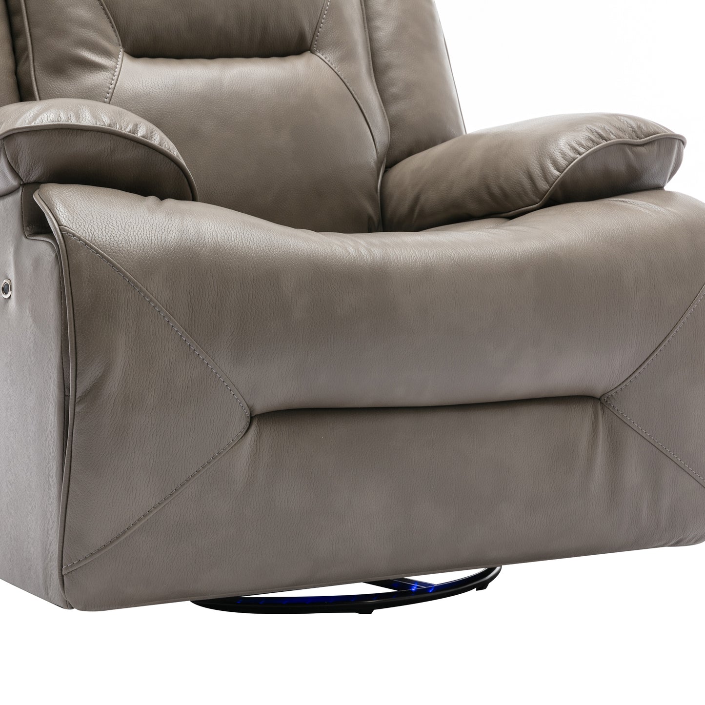 360 Swivel and Rocking Home Theater Recliner Manual Recliner Chair with a LED Light Strip for Living Room,Bedroom, Grey