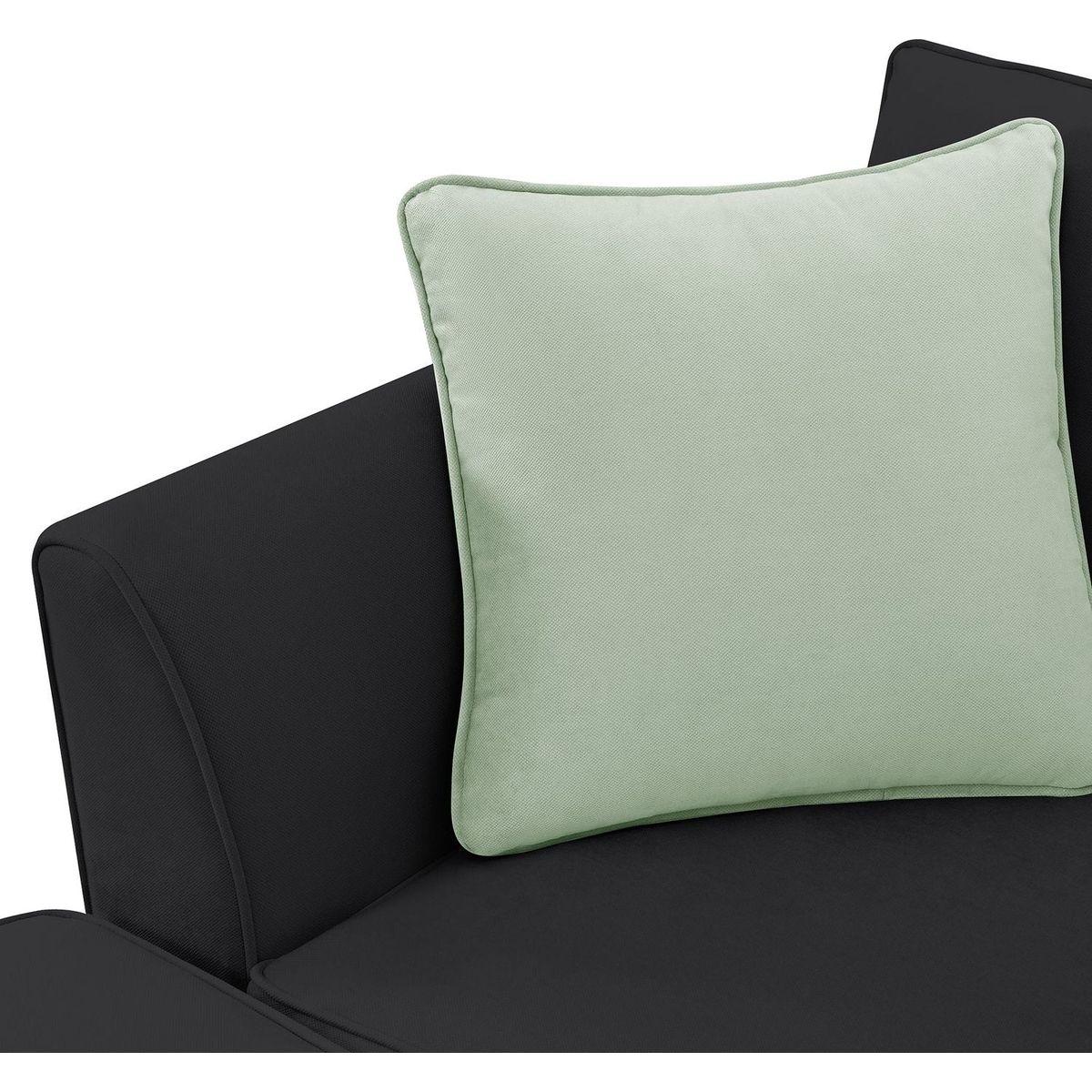 112x87" Sectional Sofa Couches Living Room Sets, 7 Seats Modular Sectional Sofa with Ottoman, L Shape Fabric Sofa Corner Couch Set with 3 Pillows, Black(New of GS008210AAB)