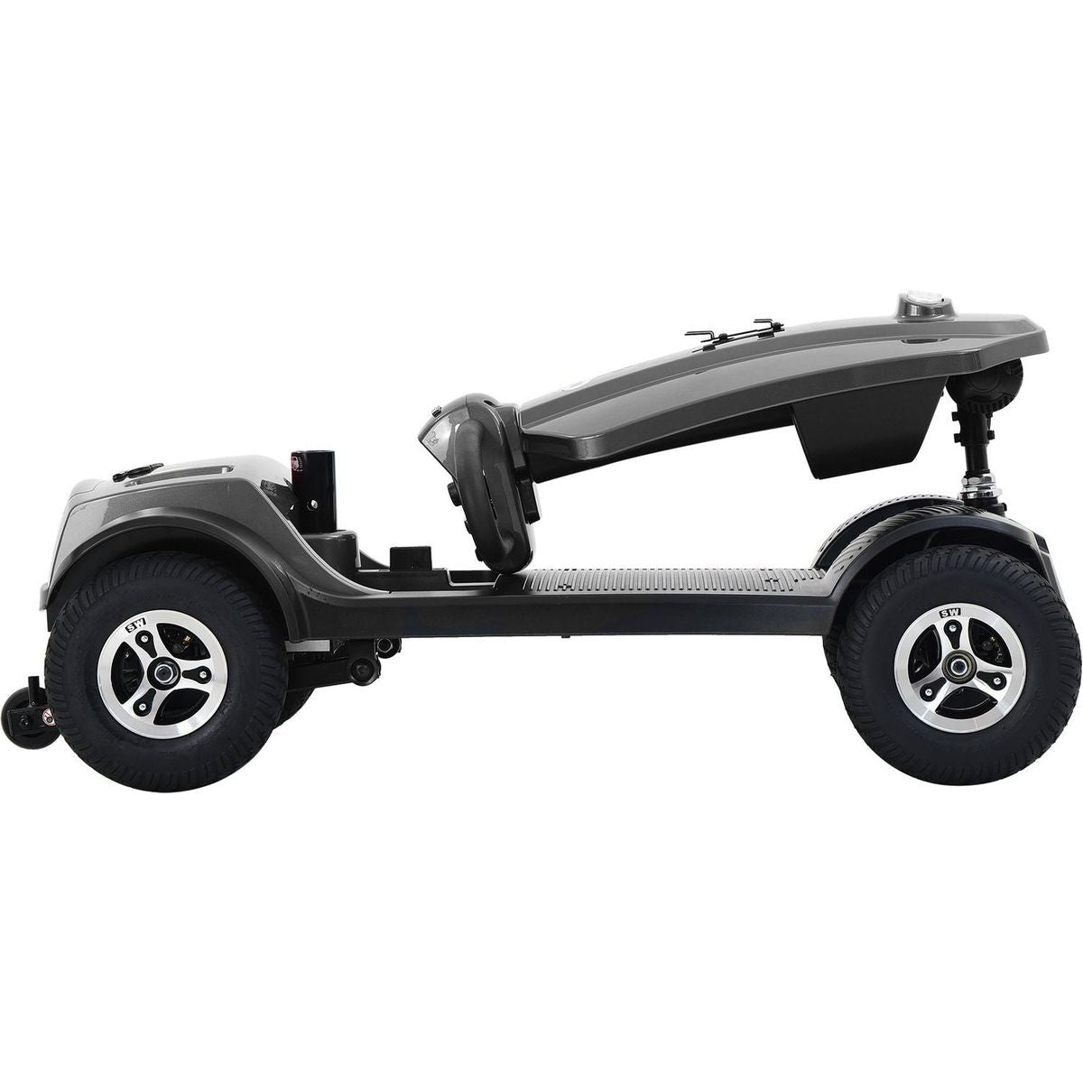 MAX PLUS GREY 4 Wheels Outdoor Compact Mobility Scooter with 2pcsx20AH Lead acid Battery, 16Miles, USB Charger Port & Cup Holders, 300W Motor