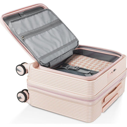 18" Carry On Luggage with Front Open Door &Laptop Interlayer, Hard Shell Suitcase Built-In TSA Luggage Lock, Hardside Lightweight PC Travel Suitcase for Women Men with Spinner Wheels Airline Approved