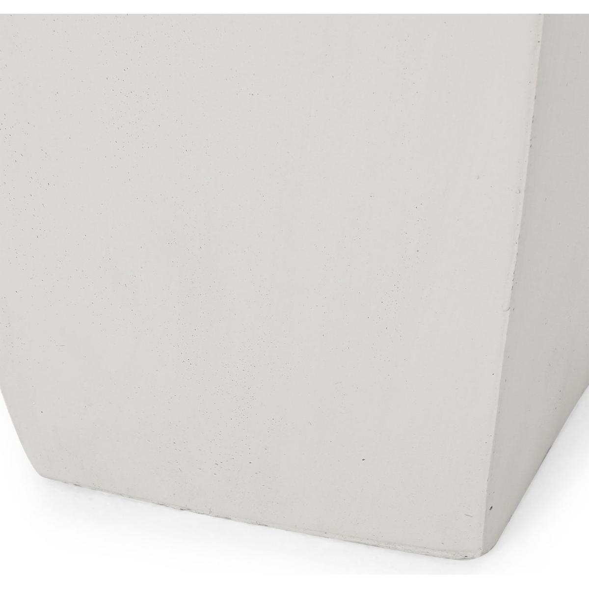 13" Outdoor Modern MGO Small Cast Stone Planter, White