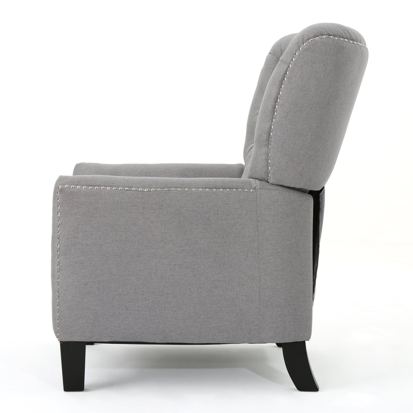 Modern Light Grey Fabric Push Back Recliner