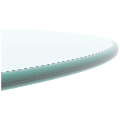 24" Inch Round Tempered Glass Table Top Clear Glass 1/4" Inch Thick Round Polished Edge